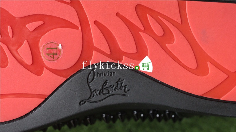 Super High End Christian Louboutin Flat Sneaker High Top Black Leather